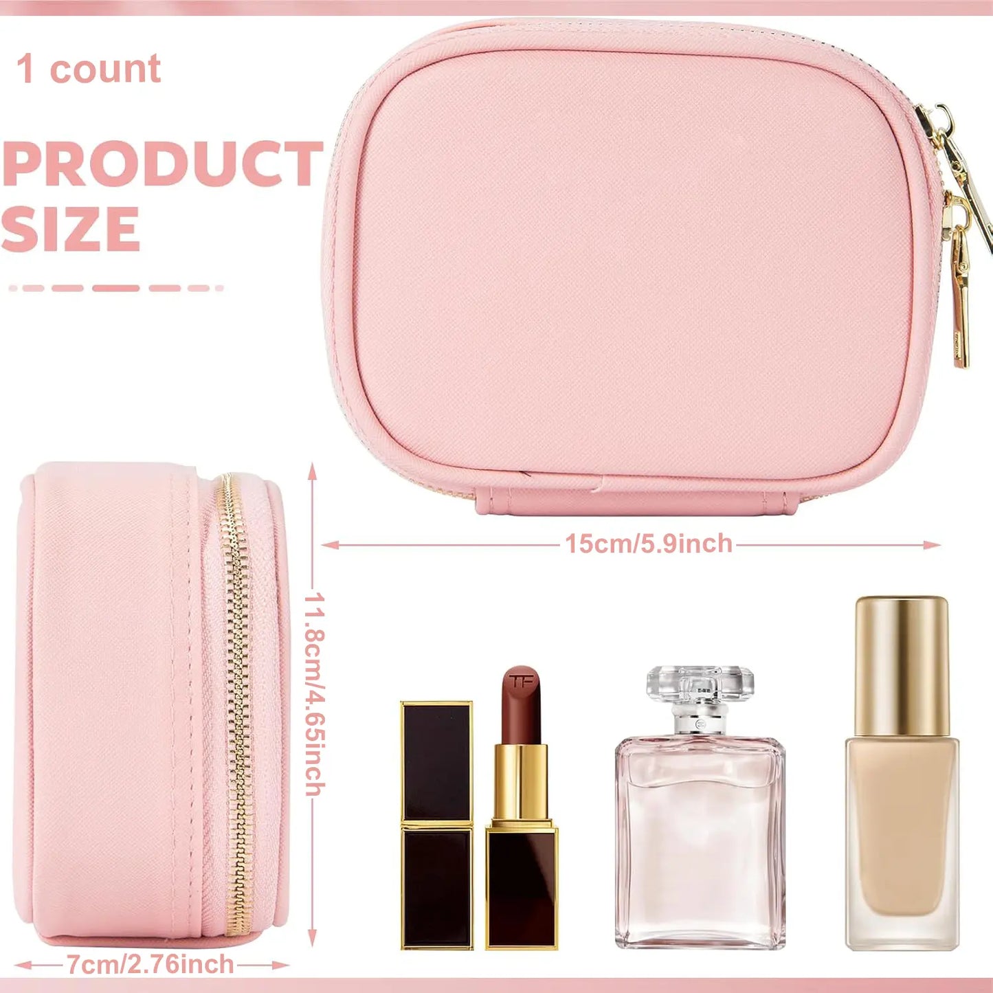 🔥LED Lighted Travel Makeup Bag with Mirror 3 Adjustable Brightness Portable Cosmetic Case