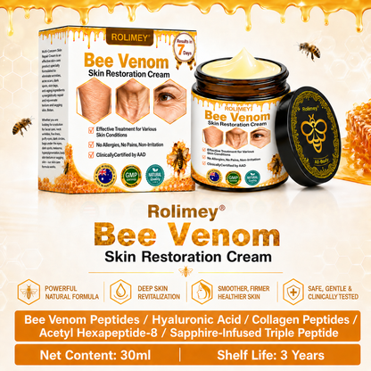 🍇2026 New Rolimey® Bee Venom Advanced Skin Rescue Cream | Botox-Inspired Firming & Smoothing Care for All Skin Types