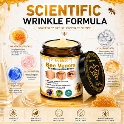 🍇2026 New Rolimey® Bee Venom Advanced Skin Rescue Cream | Botox-Inspired Firming & Smoothing Care for All Skin Types