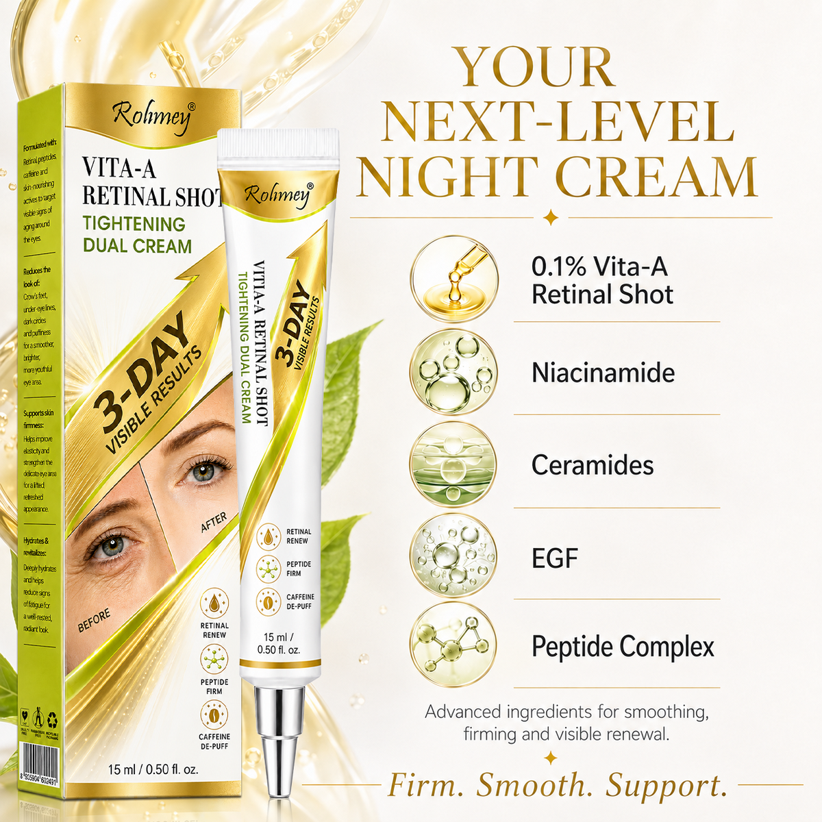 🍈Rolimey® Botox & Vita-A Retinol Shot Wrinkle-Lift Tightening cream - Last Day Promotion 70% OFF