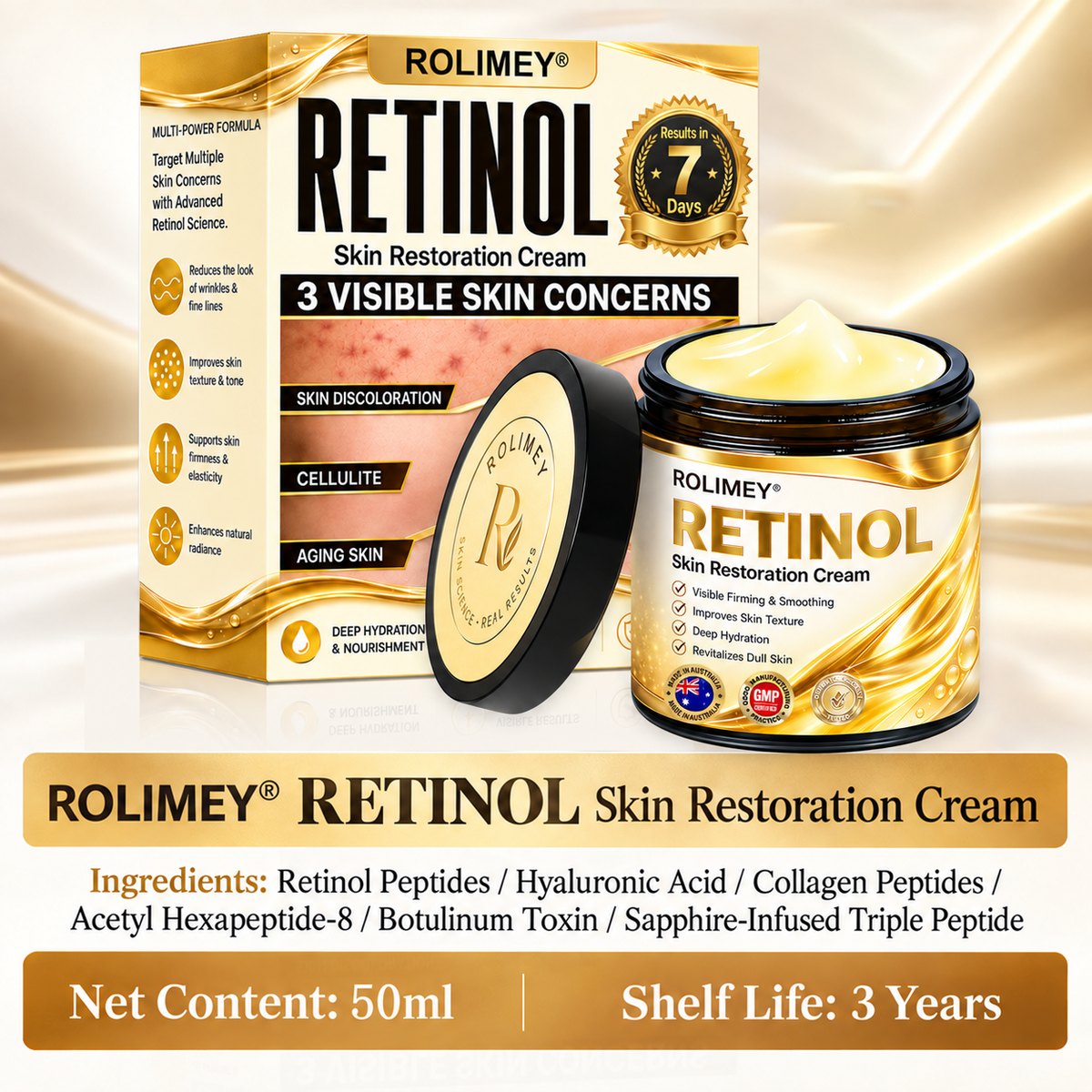 🍇2026 New Rolimey® Retinol Advanced Skin Restoration Cream | Botox-Inspired Firming & Smoothing Care for All Skin Types