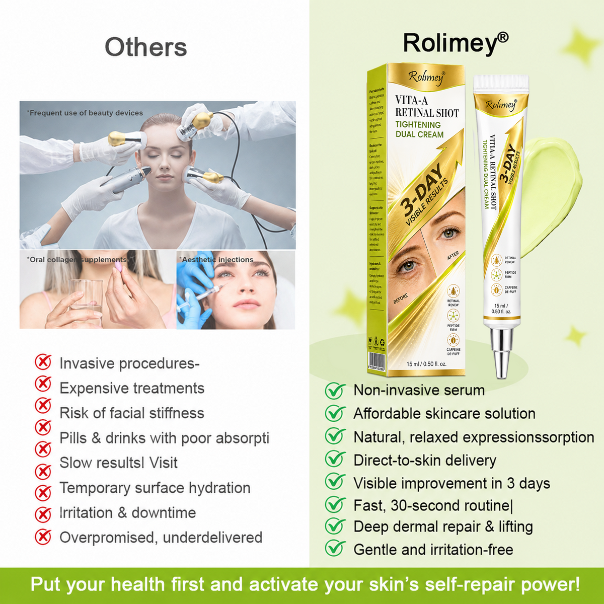🍈Rolimey® Botox & Vita-A Retinol Shot Wrinkle-Lift Tightening cream - Last Day Promotion 70% OFF