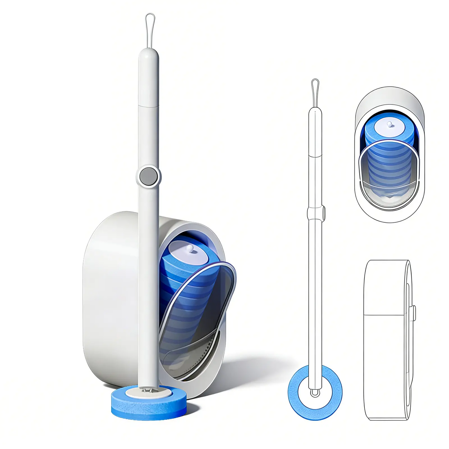 Disposable Toilet Brush Kit | No-Touch Toilet Cleaner