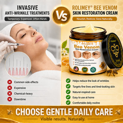 ✅2026 New Rolimey® Bee Venom Advanced Skin Rescue Cream | Botox-Inspired Firming & Smoothing Care for All Skin Types