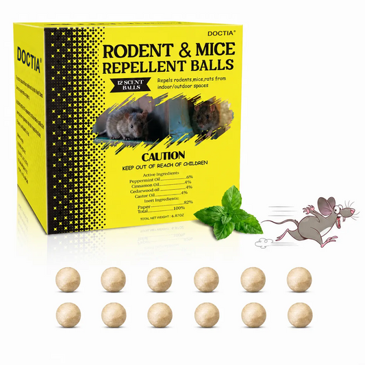Mouse & Rat Repellent Balls, Indoor/Outdoor/Car Engine Protection, Long-Lasting Peppermint Oil Formula, Safe for Pets & Kids, 30-60 Days Effective Mouse Deterrent