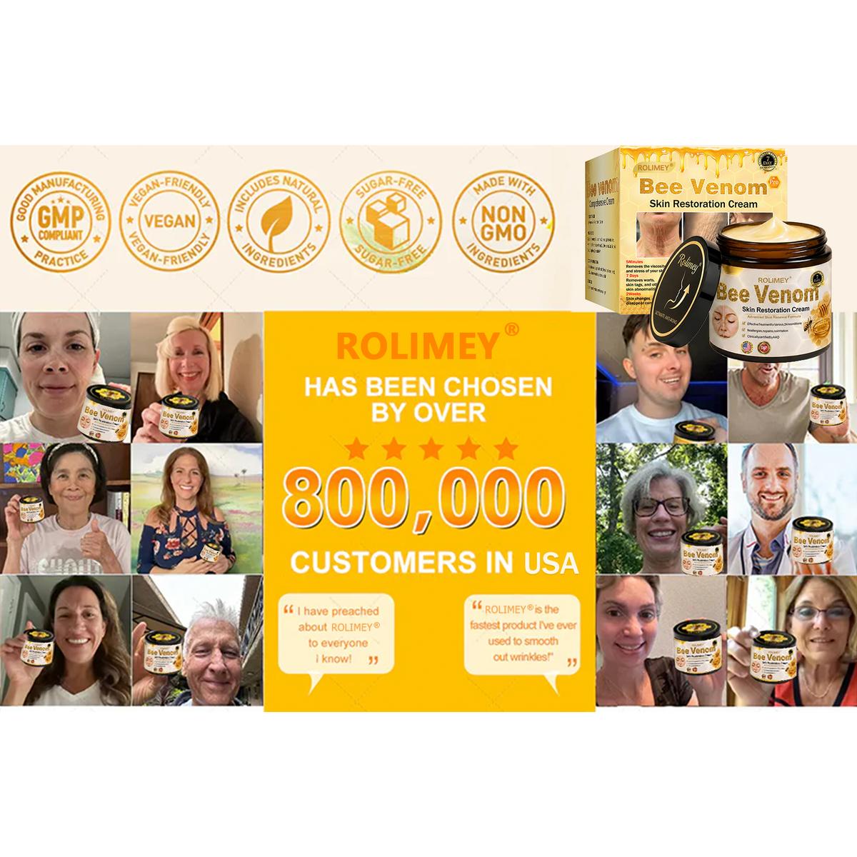 🎁💎 Rolimey® Bee venom Pro Comprehensive Cream —Tightening for Skin Types 🔥