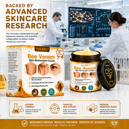 ✅2026 New Rolimey® Bee Venom Advanced Skin Rescue Cream | Botox-Inspired Firming & Smoothing Care for All Skin Types