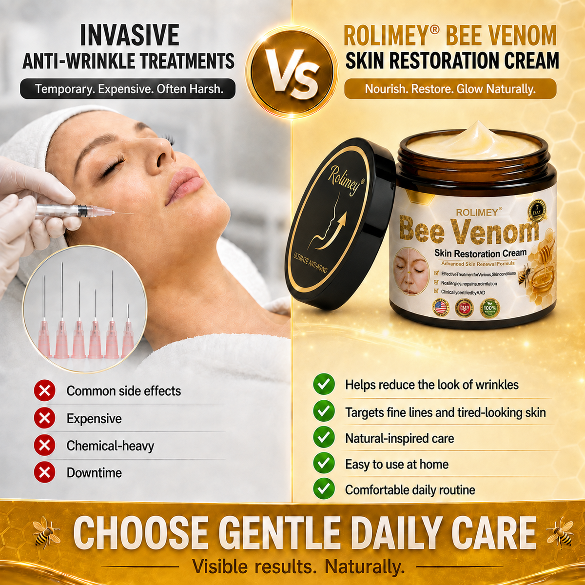 🌟💎2026 New Rolimey® Bee Venom Advanced Skin Rescue Cream | Botox-Inspired Firming & Smoothing Care for All Skin Types