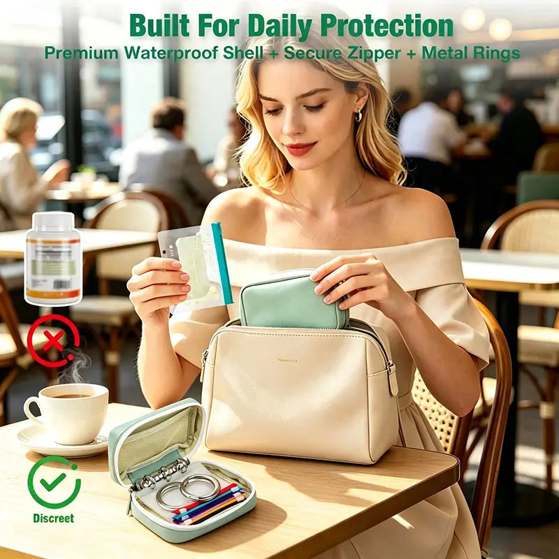 🔥Waterproof Pill Pouch Set, 14pcs Bags Inside, A8 Waterproof Pill Organizer Set, 7 to 14 Days of Meds
