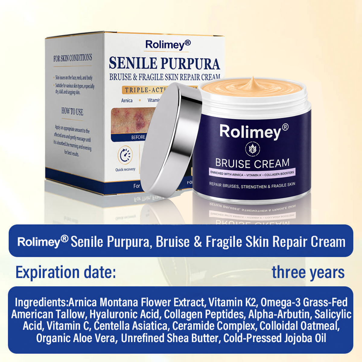 💕 2026 Best-Selling Skin Care | Rolimey® Bruise Care Cream | Advanced Care for Fragile, Aging & Bruise-Prone Skin