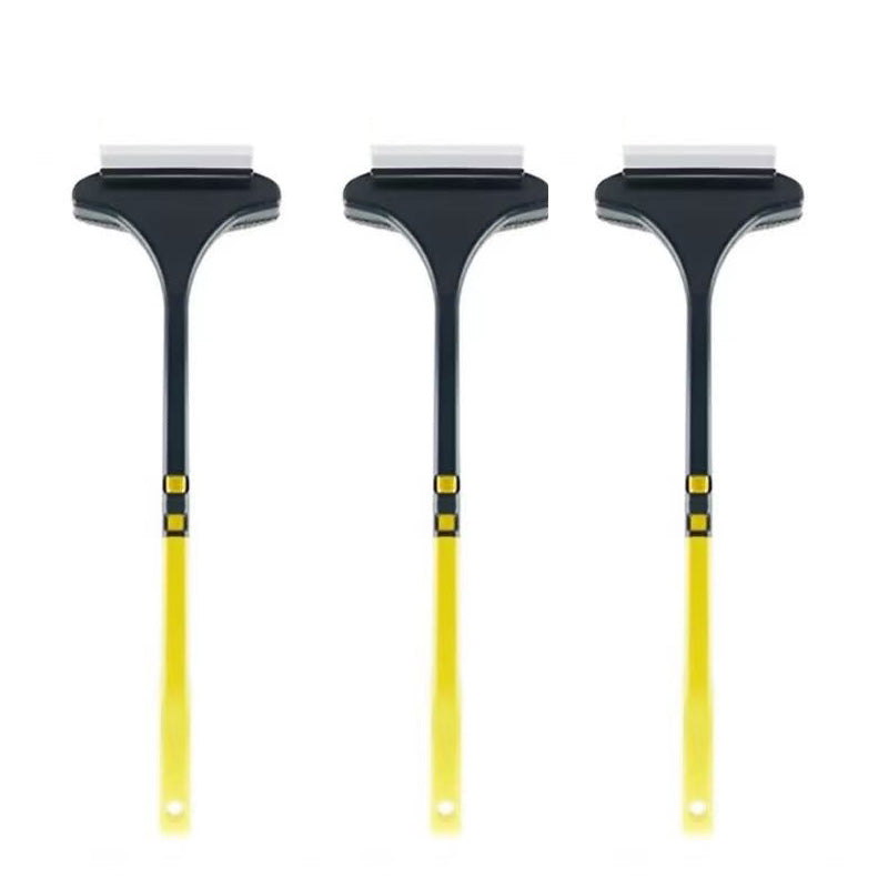 🔥Household Cleaning Tool, Window Cleaning Brush, Cleaning Supplies, 2-in-1 Double-Sided Window Screen Cleaning Brush and Glass Wiper with Scraper, Long Handle, Dual-Use for Wet and Dry Cleaning.