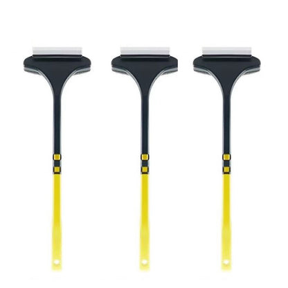 🔥Household Cleaning Tool, Window Cleaning Brush, Cleaning Supplies, 2-in-1 Double-Sided Window Screen Cleaning Brush and Glass Wiper with Scraper, Long Handle, Dual-Use for Wet and Dry Cleaning.