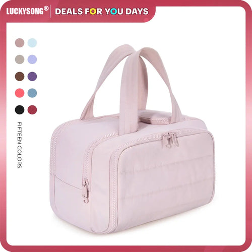 LUCKYSONG® 4-in-1 Puffy Travel Makeup & Toiletry Bag