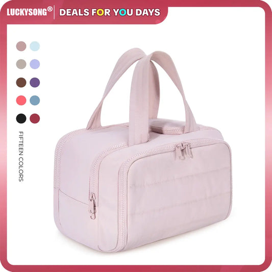 LUCKYSONG® 4-in-1 Puffy Travel Makeup & Toiletry Bag