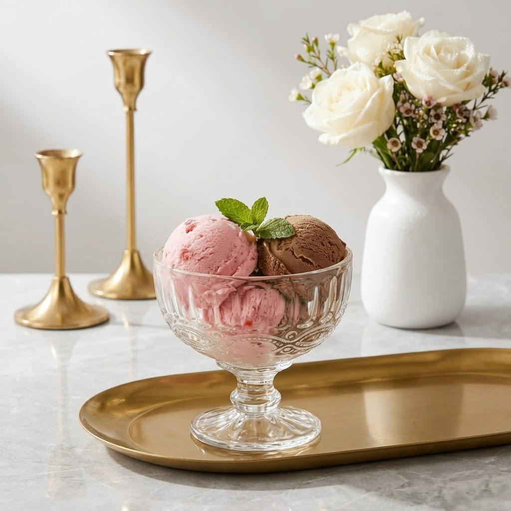 Aquilona Elegant 12oz Hobnail Glass Dessert Cups - Retro Clear Glass Sundae Bowls for Ice Cream, Fruit Salad, and Pudding - Perfect for Entertaining and Daily Use