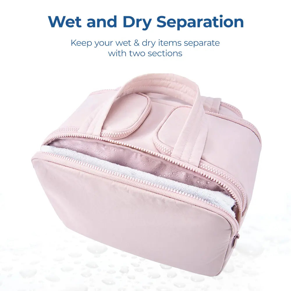 LUCKYSONG® 4-in-1 Puffy Travel Makeup & Toiletry Bag