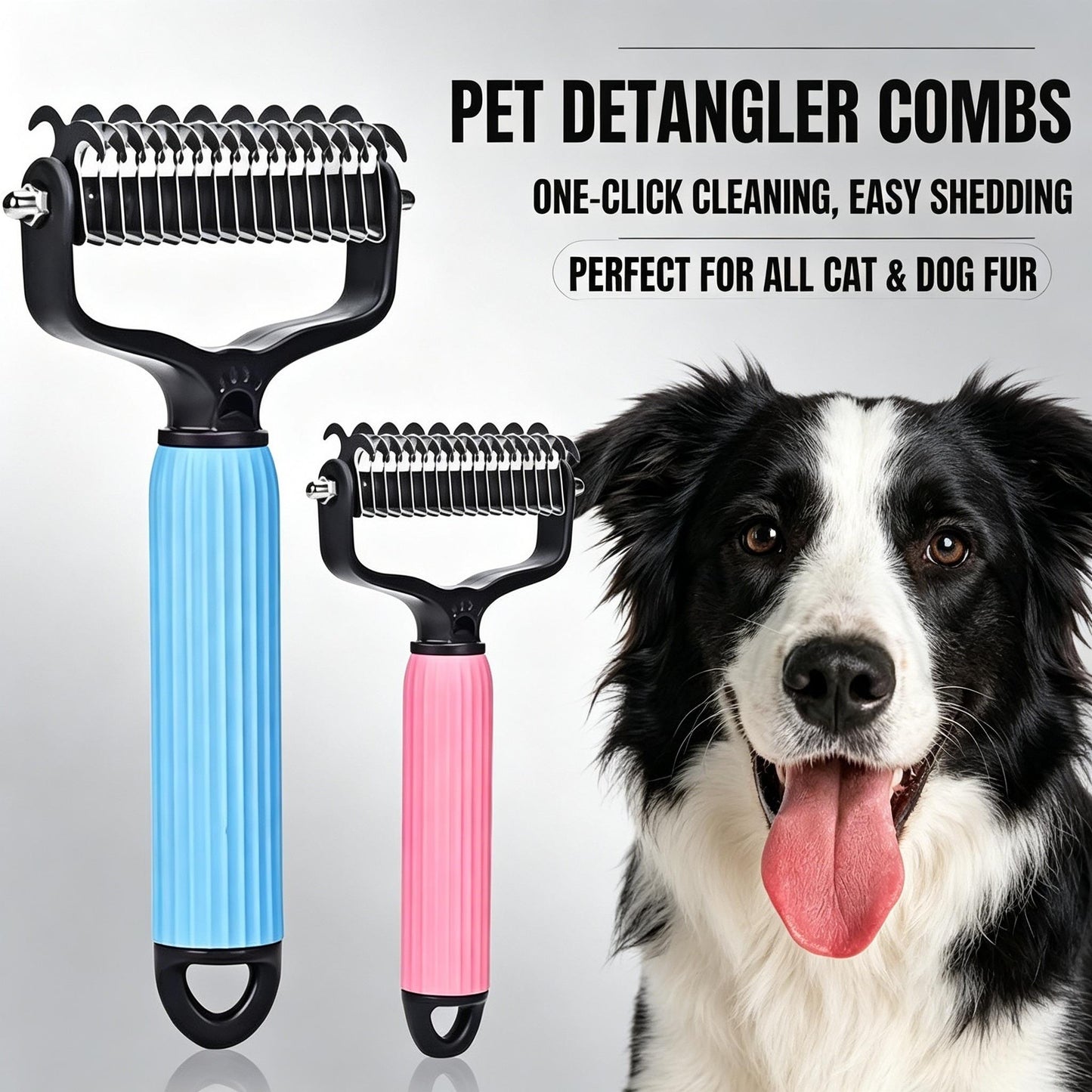Double-Sided Cat & Dog Deshedding Dematting Comb - Undercoat Rake Grooming Tool, Matted Fur Remover for Long-Haired Pets, Grooming Accessories (Mid-Year Sale, Restock, DFYD, Deals for You Day Summerwins), Deshedding Tool