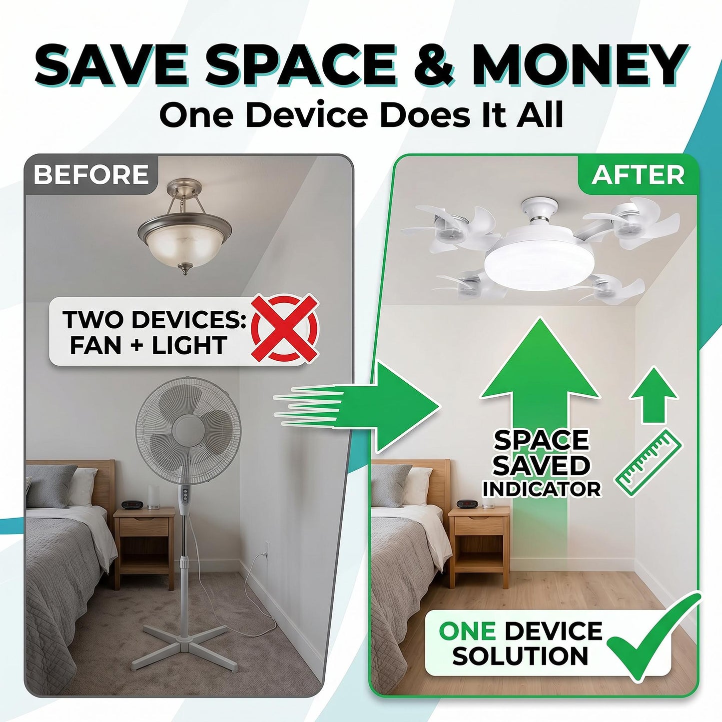 🔥Remote-Controlled LED Ceiling Fan Light