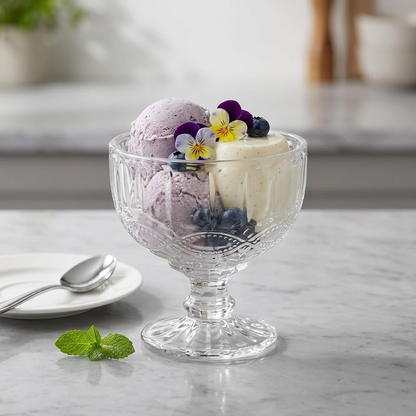 Aquilona Elegant 12oz Hobnail Glass Dessert Cups - Retro Clear Glass Sundae Bowls for Ice Cream, Fruit Salad, and Pudding - Perfect for Entertaining and Daily Use