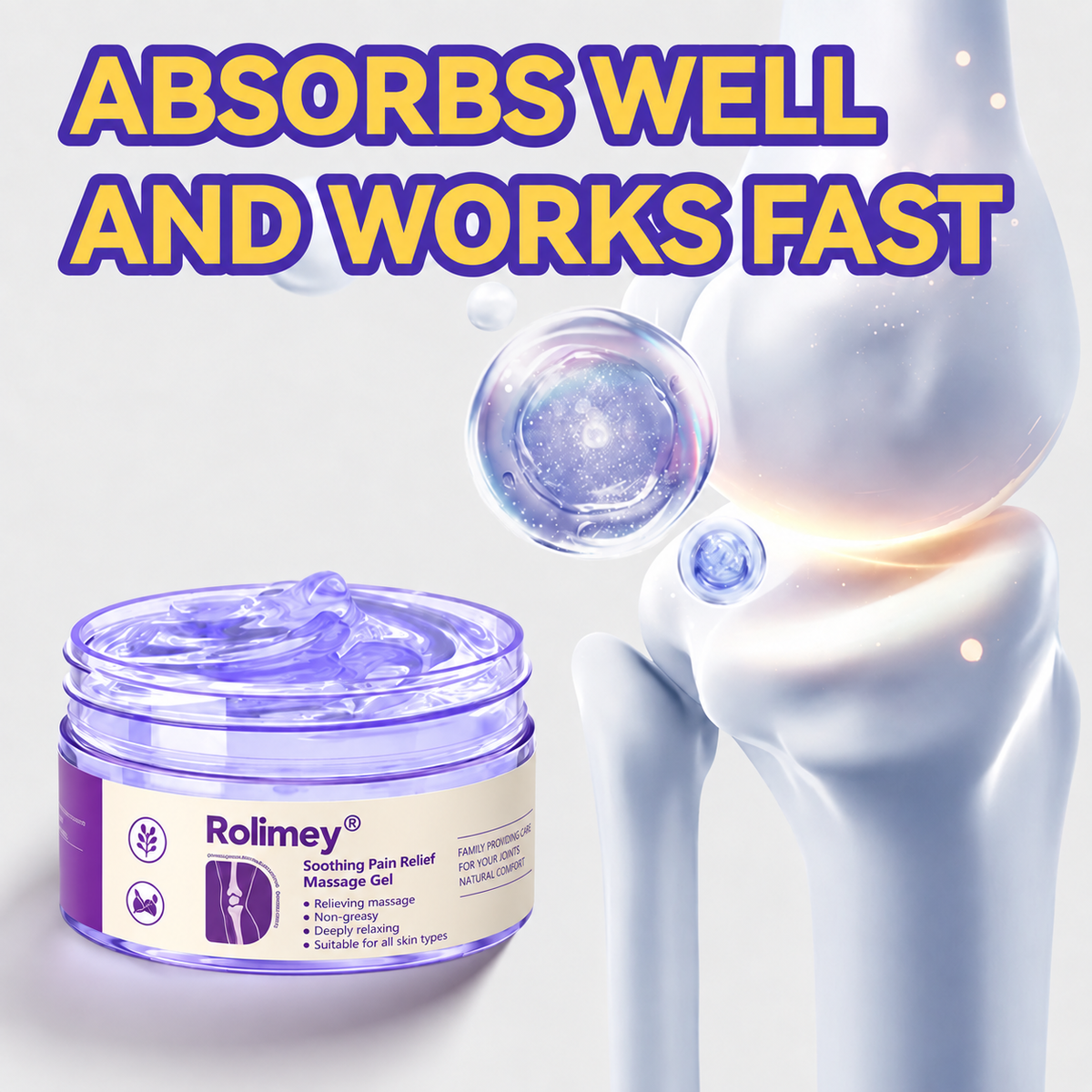 👨‍⚕️🦴Rolimey® Turmeric & Emu Oil Arthritis Soothing Pain Relief Massage Gel🛡️