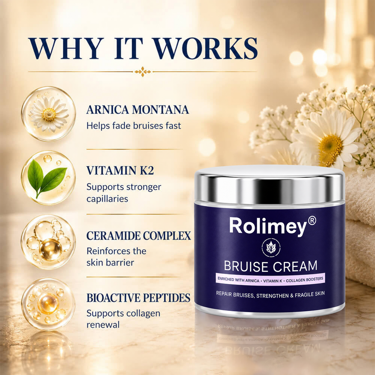 💕 2026 Best-Selling Skin Care | Rolimey® Bruise Care Cream | Advanced Care for Fragile, Aging & Bruise-Prone Skin