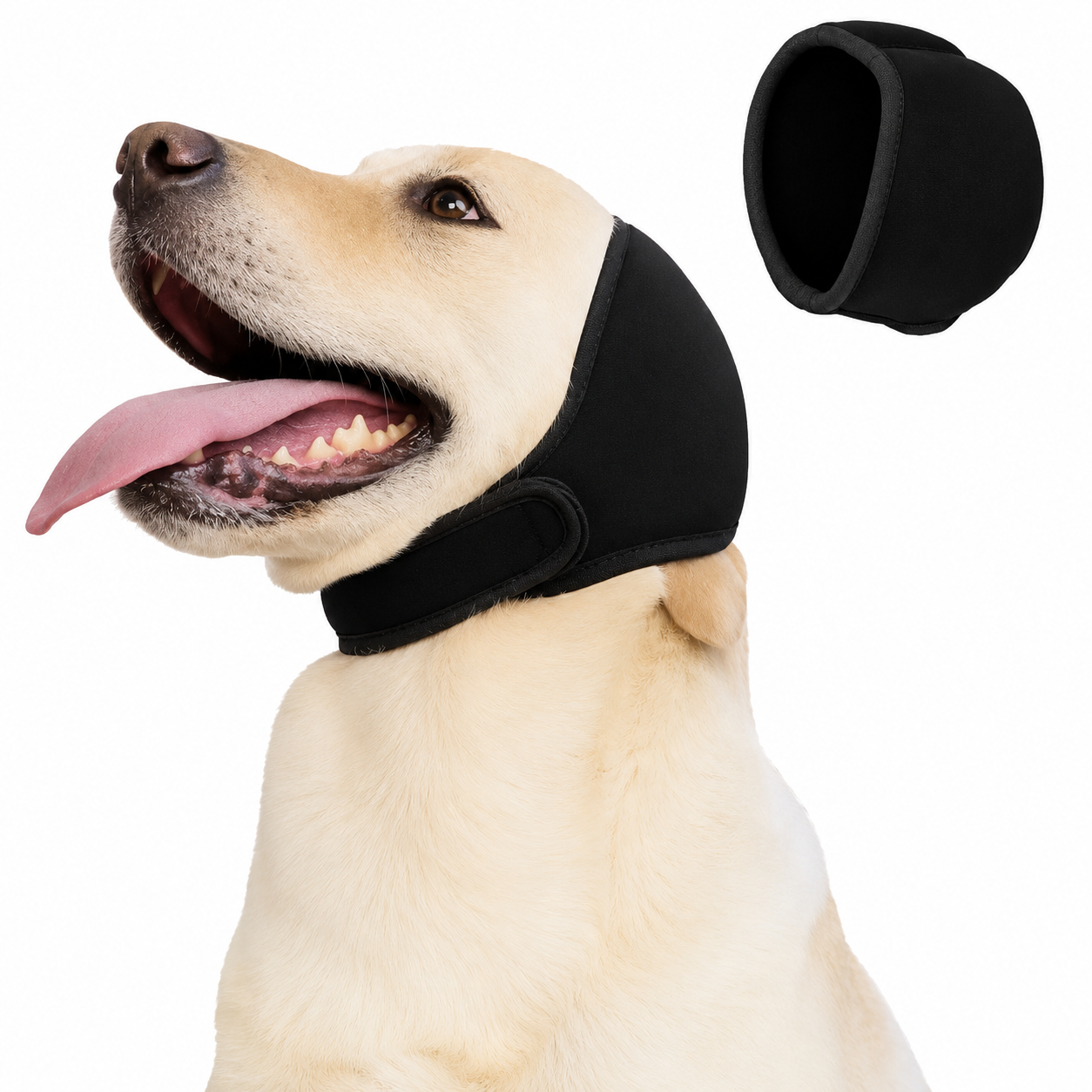 🐶🐶Dog Ear Muffs & No Shake Ear Wrap for Hematoma, Bathing, Drying, Swim& Noise Anxiety Relief- Elastic Waterproof Ear Protector with Calming Hoodie Design for Grooming/Head Ear Cover