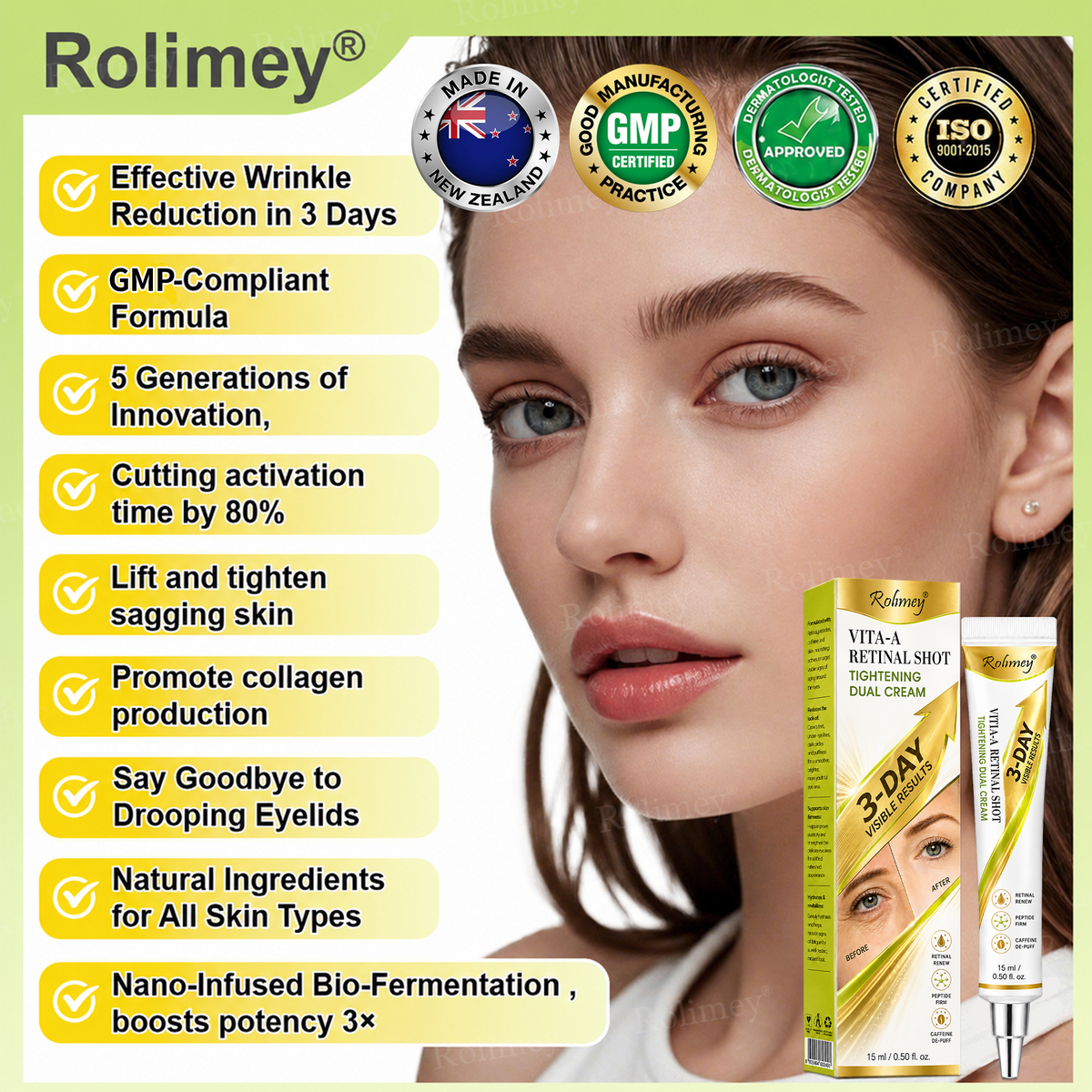 🍈Rolimey® Botox & Vita-A Retinol Shot Wrinkle-Lift Tightening cream - Last Day Promotion 70% OFF