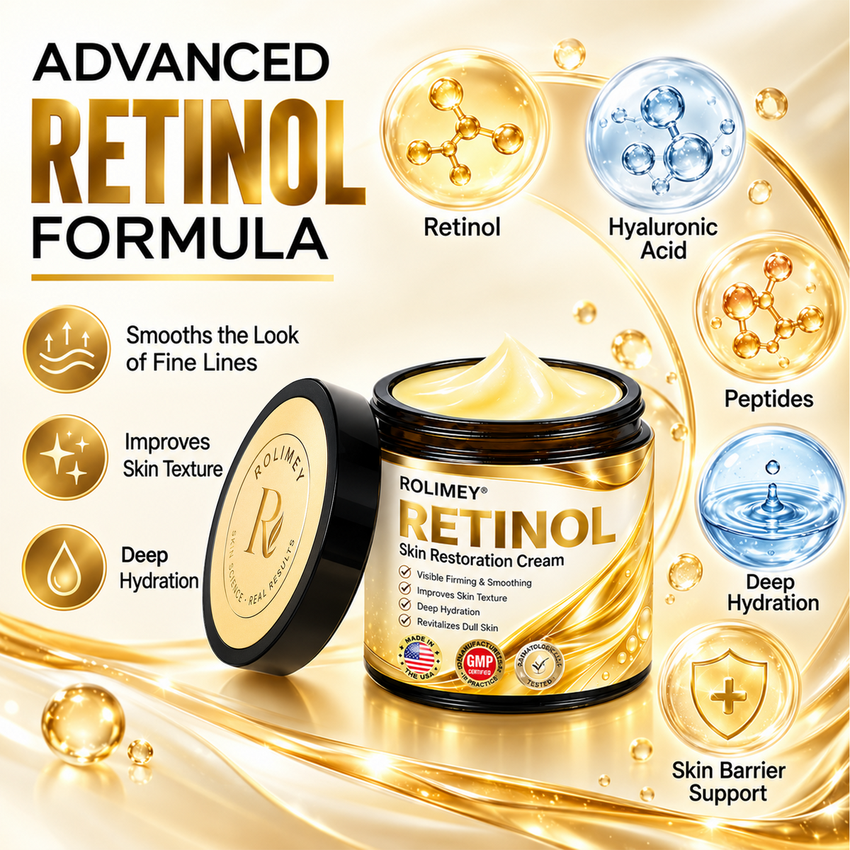 🎁2026 New Rolimey® Retinol Advanced Skin Restoration Cream | Botox-Inspired Firming & Smoothing Care for All Skin Types