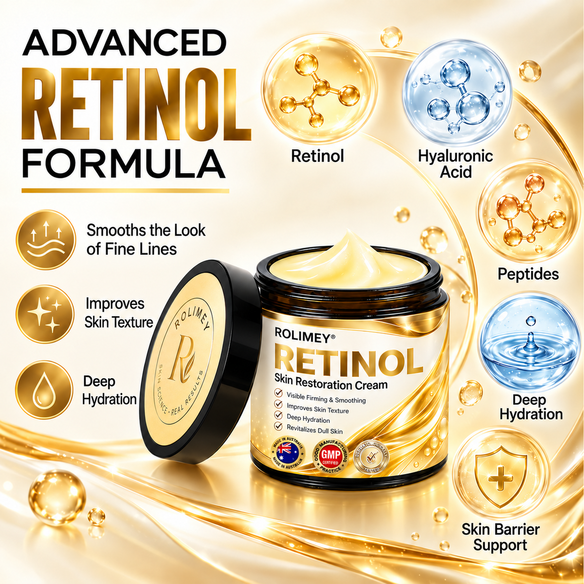 🍇2026 New Rolimey® Retinol Advanced Skin Restoration Cream | Botox-Inspired Firming & Smoothing Care for All Skin Types