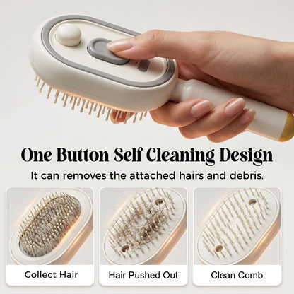 🔥Electric Spray Air Cushion Massage Comb, 2026 New 2 in 1 Misting Detangling Brush for All Hair, Rechargeable Hair Straightener Steam Brush, Wet Electric Hairbrush Air Cushion Mister for Women