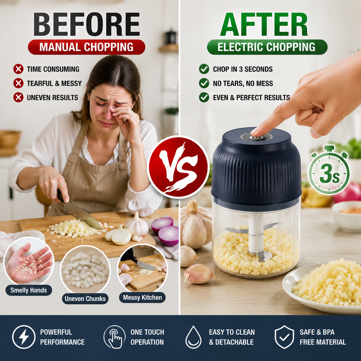 🔥50% off on the last day | 🎁Still Chopping Garlic by Hand? This Kitchen Gadget Does It in 3 Seconds🔥