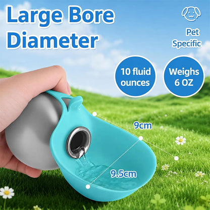 🐶 Foldable Dog Water Bottle 💦 | 304 Stainless Steel Travel Cup with Hook & No-Waste Water Return System ✨