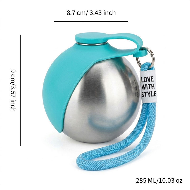 🐶 Foldable Dog Water Bottle 💦 | 304 Stainless Steel Travel Cup with Hook & No-Waste Water Return System ✨
