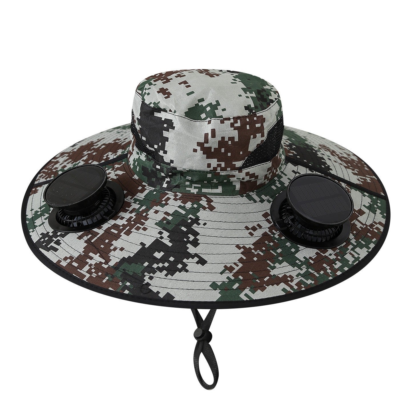 ☀️Solar Powered Fan Hat with 2 Removable Fans, Wide BrimSun Hat, UPF 50+ Bucket Fishing&Beach Hat, USB Solar
