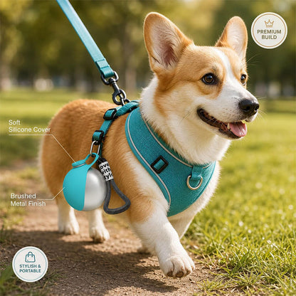 🐶 Foldable Dog Water Bottle 💦 | 304 Stainless Steel Travel Cup with Hook & No-Waste Water Return System ✨