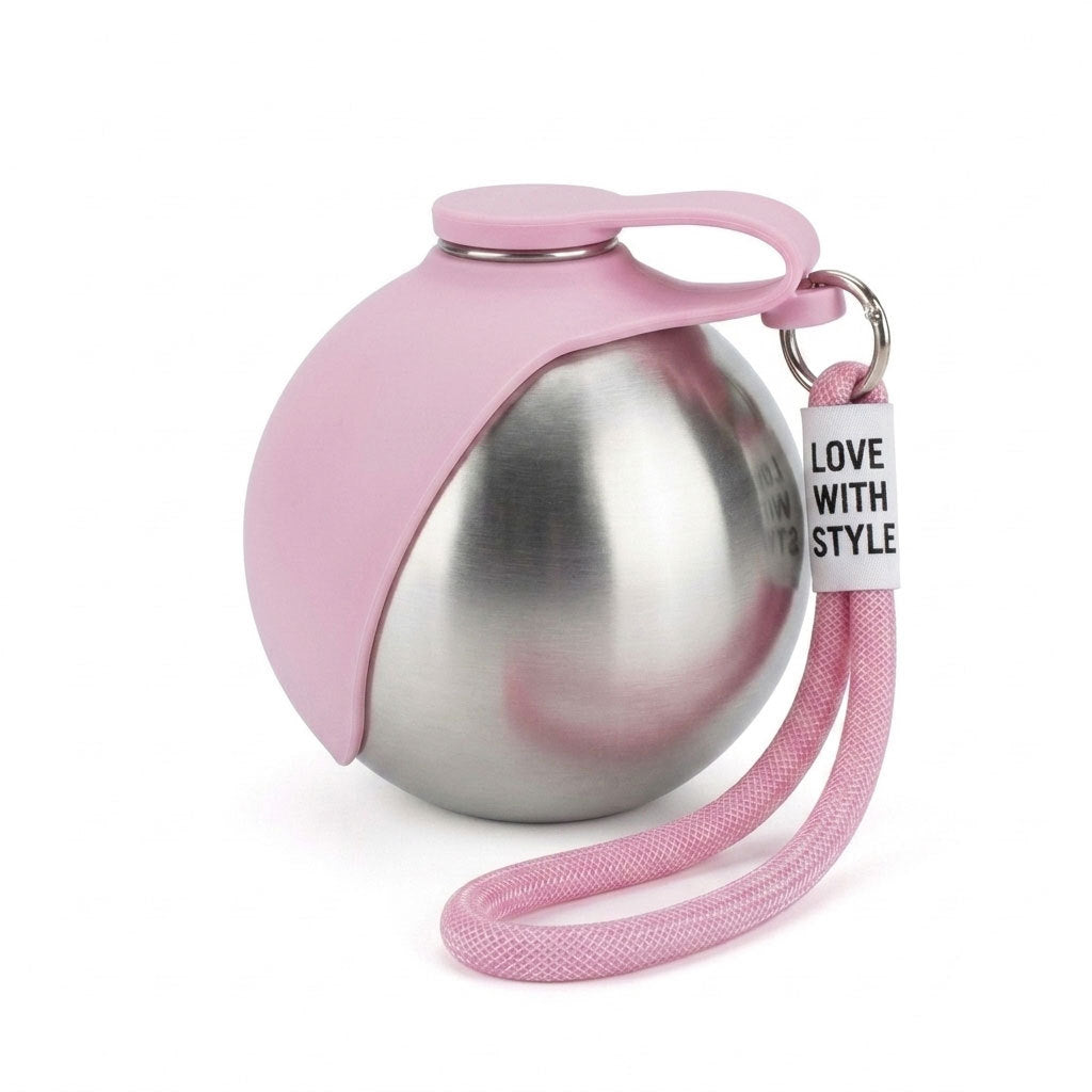 🐶 Foldable Dog Water Bottle 💦 | 304 Stainless Steel Travel Cup with Hook & No-Waste Water Return System ✨