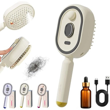 🔥Electric Spray Air Cushion Massage Comb, 2026 New 2 in 1 Misting Detangling Brush for All Hair, Rechargeable Hair Straightener Steam Brush, Wet Electric Hairbrush Air Cushion Mister for Women