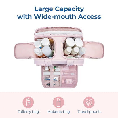 LUCKYSONG® 4-in-1 Puffy Travel Makeup & Toiletry Bag