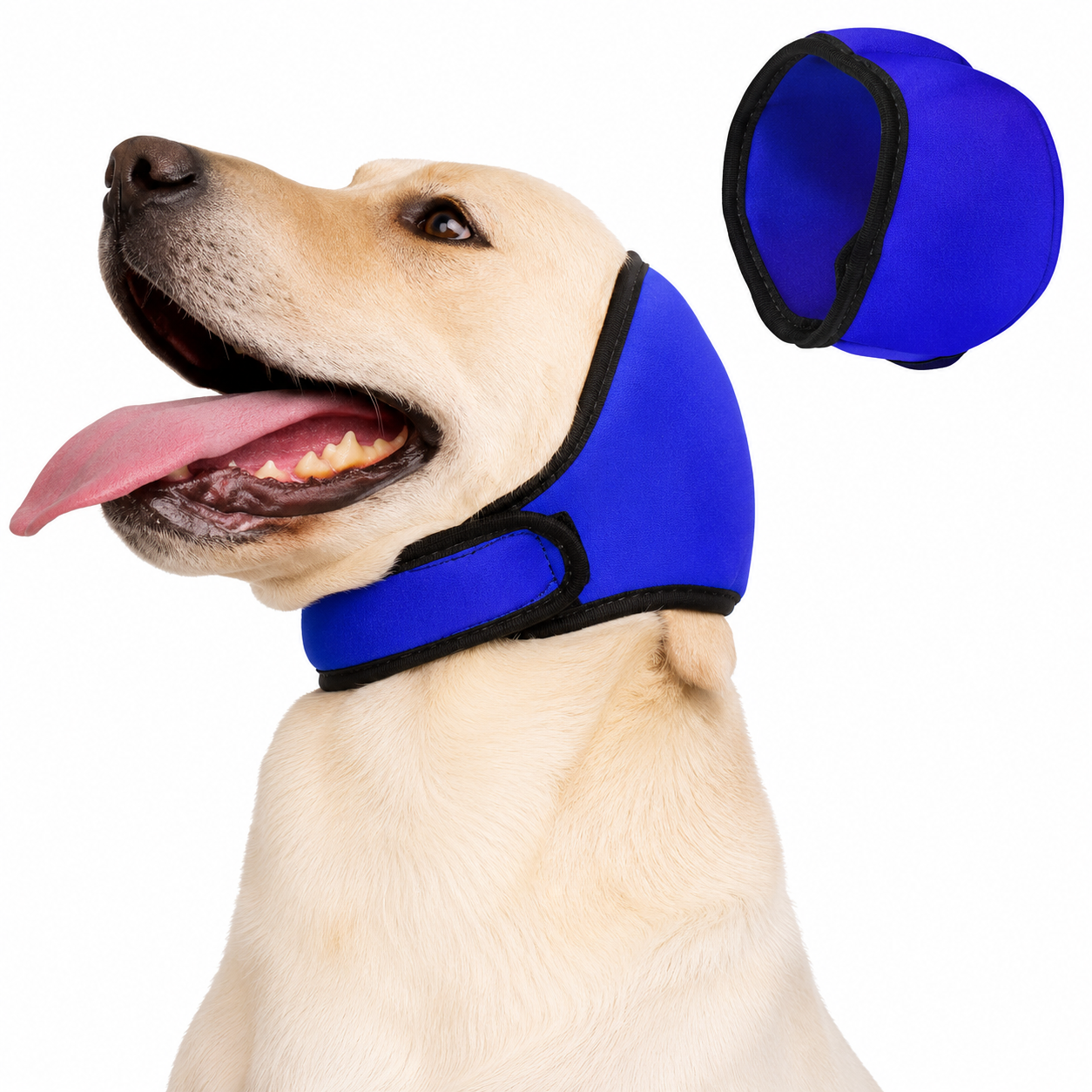 🐶🐶Dog Ear Muffs & No Shake Ear Wrap for Hematoma, Bathing, Drying, Swim& Noise Anxiety Relief- Elastic Waterproof Ear Protector with Calming Hoodie Design for Grooming/Head Ear Cover