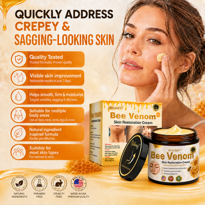 🌟💎2026 New Rolimey® Bee Venom Advanced Skin Rescue Cream | Botox-Inspired Firming & Smoothing Care for All Skin Types