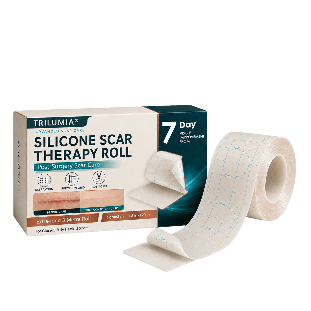 💖🎁TRILUMIA® SILICONE SCAR THERAPY ROLL  Help Soften, Flatten & Improve the Appearance of Raised Scars