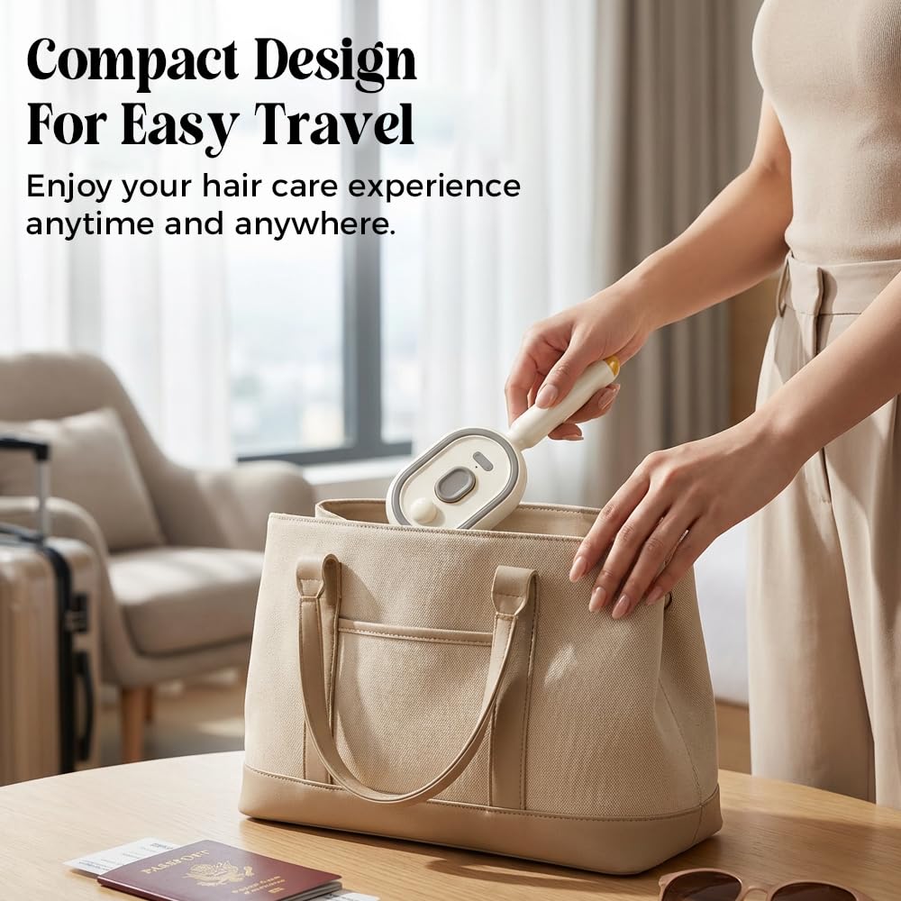 🔥Electric Spray Air Cushion Massage Comb, 2026 New 2 in 1 Misting Detangling Brush for All Hair, Rechargeable Hair Straightener Steam Brush, Wet Electric Hairbrush Air Cushion Mister for Women