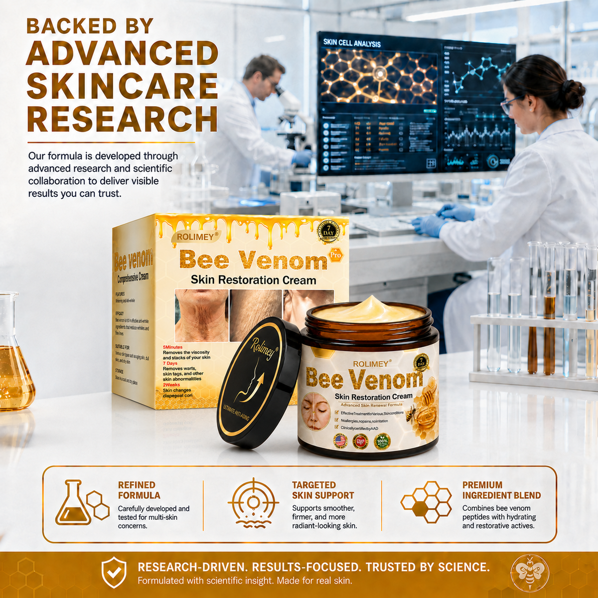 🌟💎2026 New Rolimey® Bee Venom Advanced Skin Rescue Cream | Botox-Inspired Firming & Smoothing Care for All Skin Types