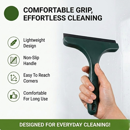 🔥Household Cleaning Tool, Window Cleaning Brush, Cleaning Supplies, 2-in-1 Double-Sided Window Screen Cleaning Brush and Glass Wiper with Scraper, Long Handle, Dual-Use for Wet and Dry Cleaning.